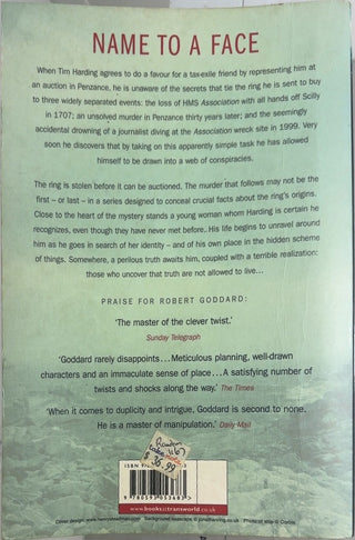 Name to a Face - By Robert Goddard — back cover