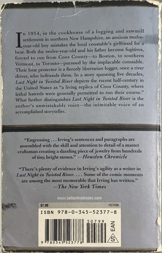 Last Night in Twisted River — back cover