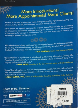 Beyond Referrals - By Bill Cates — back cover