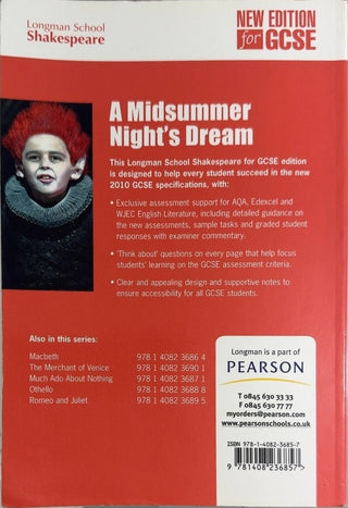 A Midsummer Night's Dream - By William Shakespeare — back cover