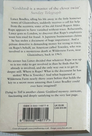 Dying to Tell — back cover