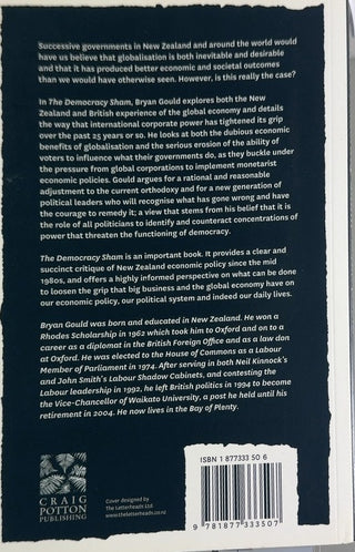 The Democracy Sham - By Bryan Gould — back cover