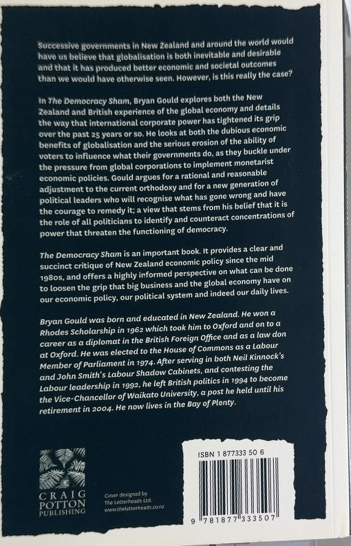 The Democracy Sham - By Bryan Gould - back cover