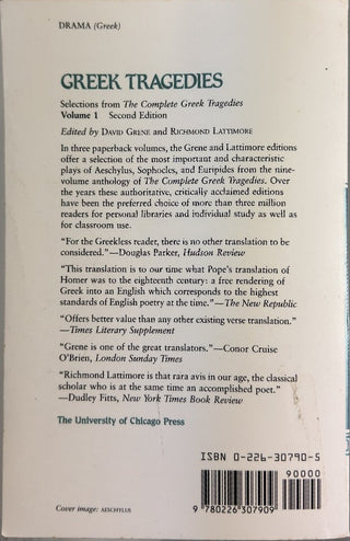 Greek Tragedies — back cover