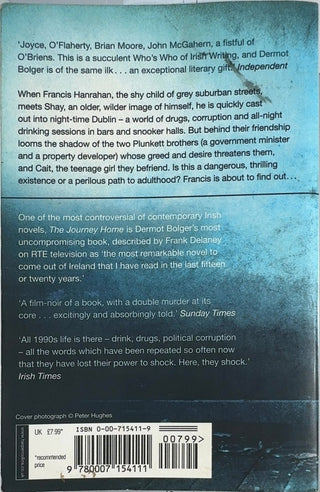 The Journey Home - By Dermot Bolger — back cover