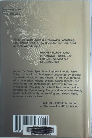never the same again — back cover