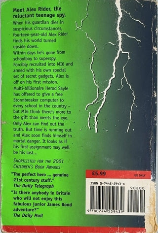 Stormbreaker - By Anthony Horowitz — back cover