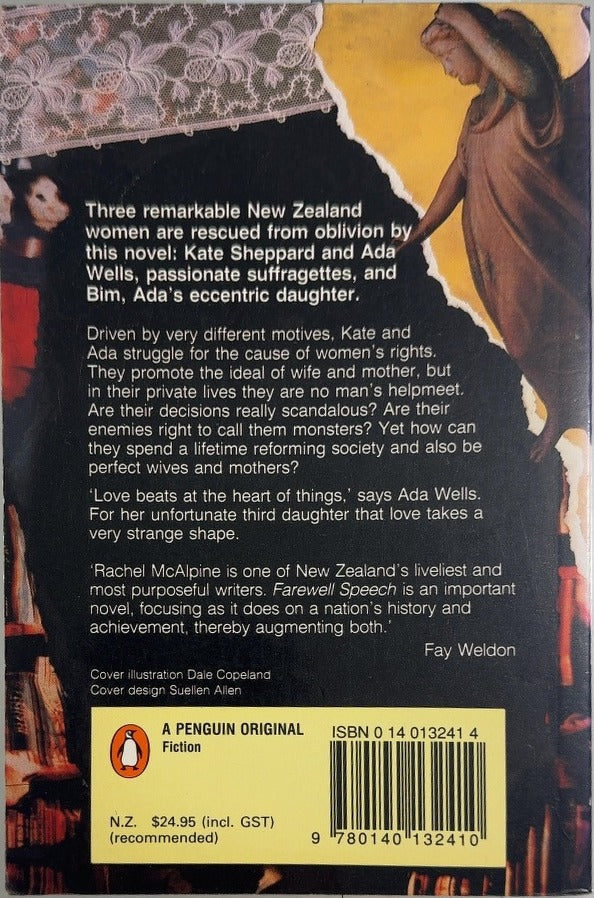 Farewell Speech - By Rachel McAlpine - back cover