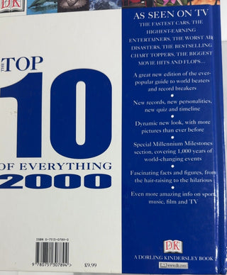 The Top 10 of Everything 2000 - By Russell Ash — back cover