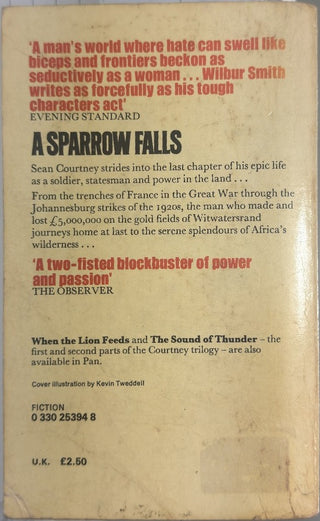 A Sparrow Falls — back cover