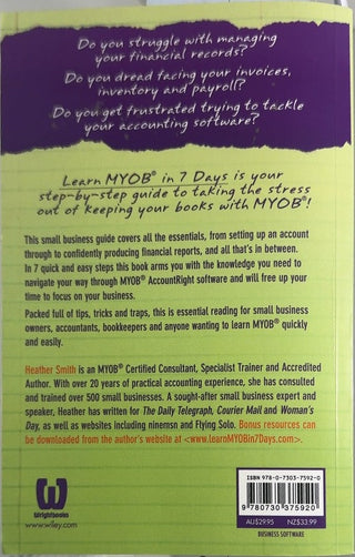 Learn MYOB in 7 Days — back cover