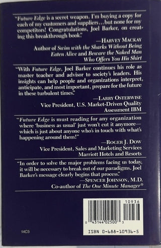 Future Edge - By Joel Arthur Barker — back cover