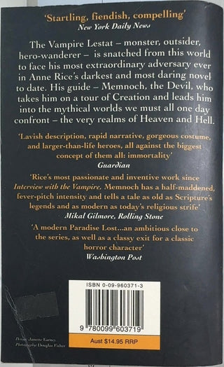 Memnoch the Devil - By Anne Rice — back cover