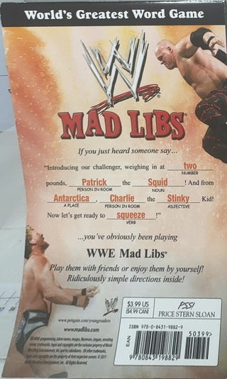 WWE Mad Libs — back cover