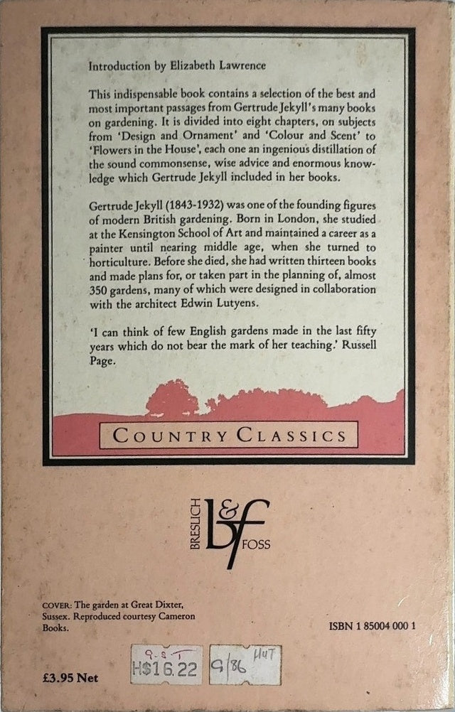 The Gardener's Essential Gertrude Jekyll - By Gertrude Jekyll - back cover