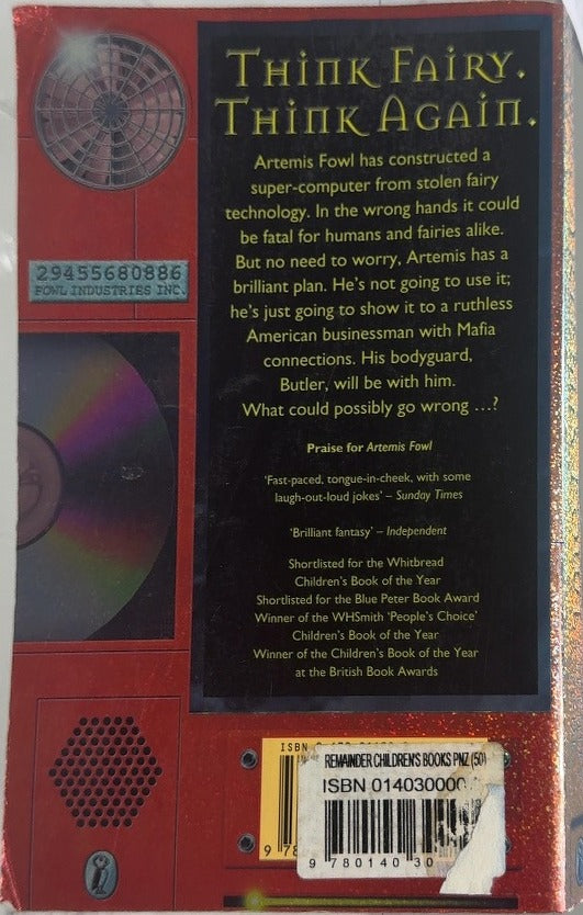Artemis Fowl: The Eternity Code - By Eoin Colfer - back cover