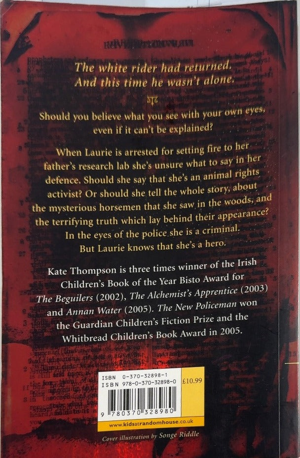 The Fourth Horseman - By Kate Thompson - back cover