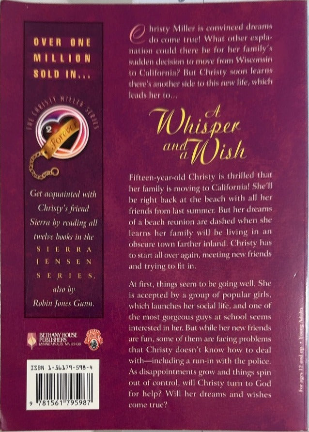 A Whisper and a Wish - By Robin Jones Gunn - back cover