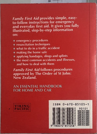 New Zealand Family First Aid — back cover