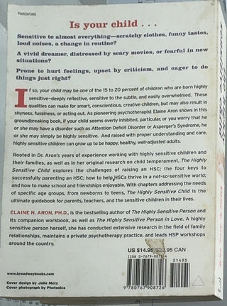 The Highly Sensitive Child — back cover