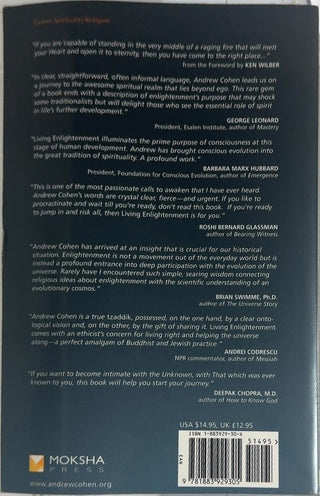 Living Enlightenment - By Andrew Cohen — back cover