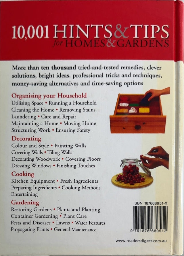 10,001 Hints & Tips for Homes & Gardens - By Reader's Digest - back cover