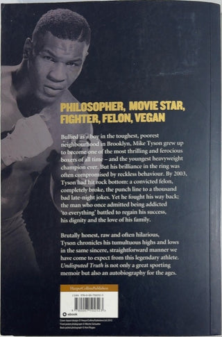 Undisputed Truth - By Mike Tyson — back cover