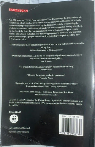Earth in the Balance — back cover