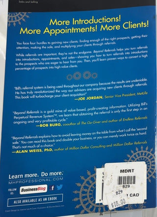 Beyond Referrals - By Bill Cates — back cover