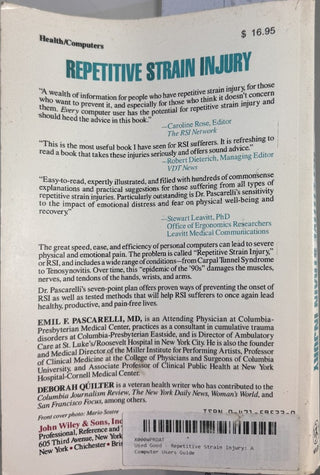 Repetitive Strain Injury — back cover