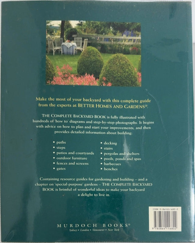 The Complete Backyard Book - By Better Homes and Gardens - back cover