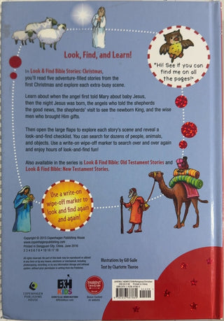 Look & Find Bible Stories: Christmas - By Charlotte Thoroe & others — back cover
