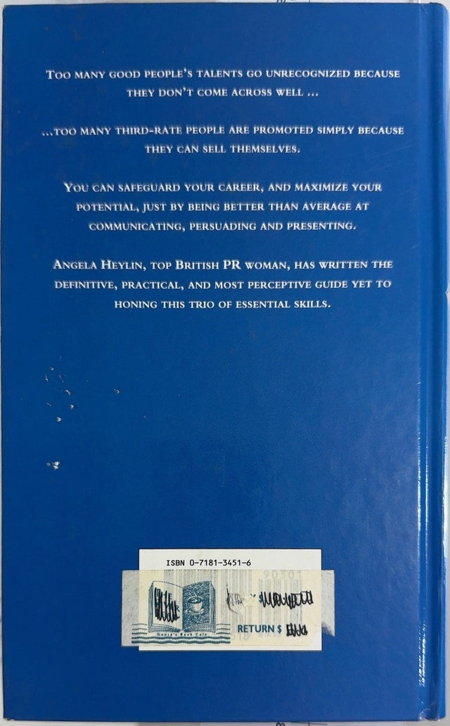 Putting It Across - By Angela Heylin - back cover