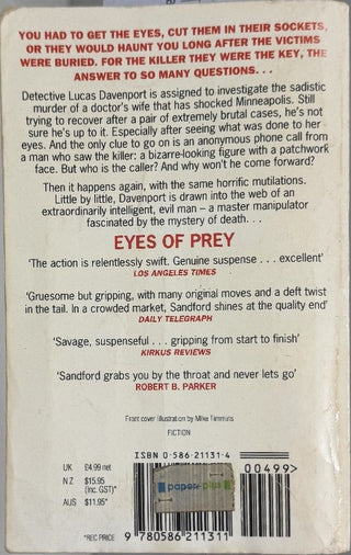 Eyes of Prey — back cover