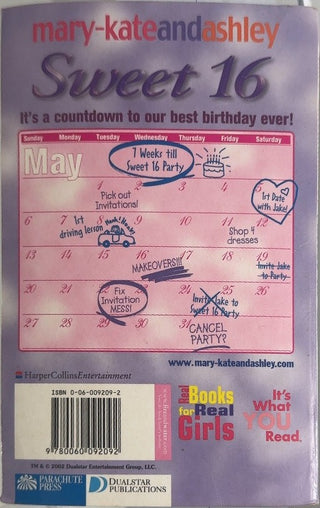 Sweet 16 - By mary-kate and ashley — back cover