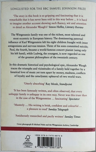 The House of Wittgenstein - By Alexander Waugh — back cover