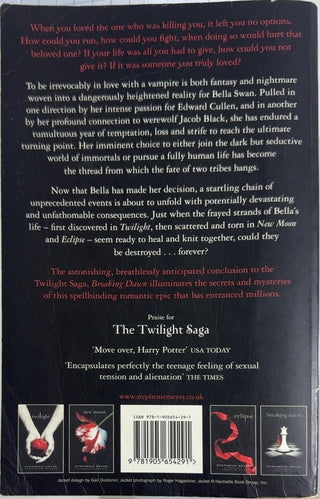 Breaking dawn - By STEPHENIE MEYER — back cover