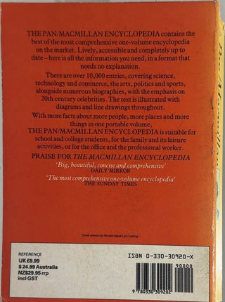 The Pan/Macmillan Encyclopedia - By Dr Alan Isaacs — back cover