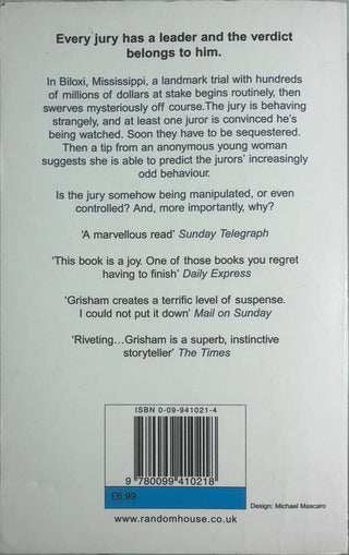 The Runaway Jury — back cover