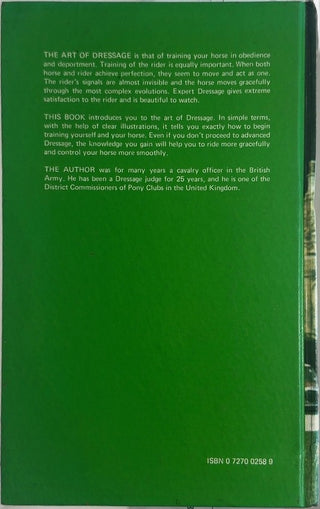 Elementary Dressage - By R. L. V. ffrench Blake — back cover