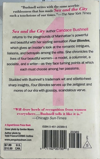4 Blondes - By Candace Bushnell — back cover