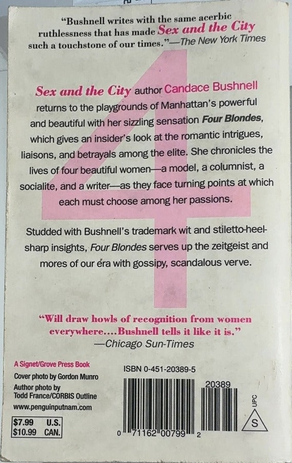 4 Blondes - By Candace Bushnell - back cover