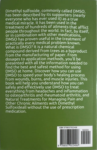 DMSO Healing - By Tyler Peter Ph.D — back cover