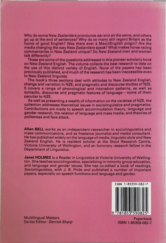 New Zealand Ways of Speaking English - By Allan Bell & others - back cover