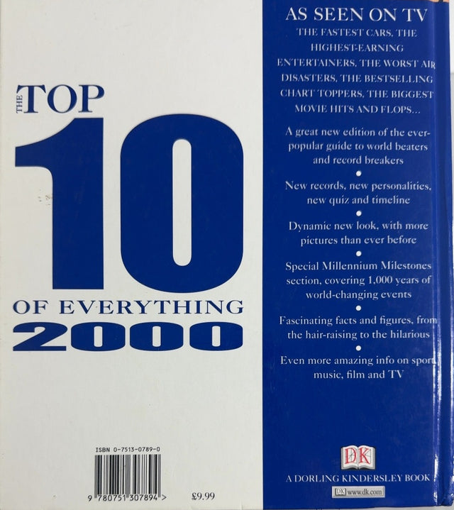 The Top 10 of Everything 2000 - By Russell Ash - back cover