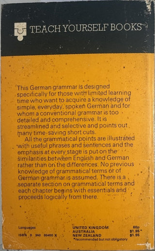 Essential German Grammar — back cover