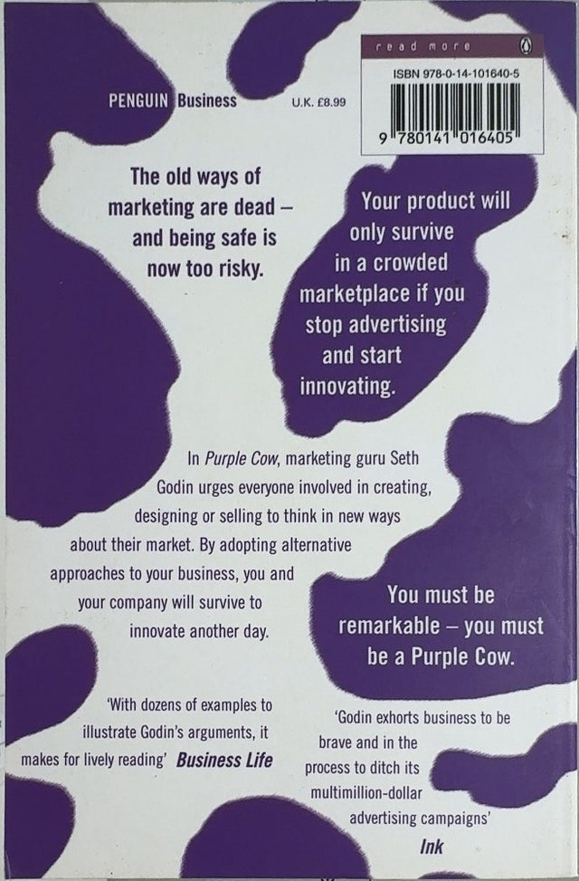 Purple Cow - By Seth Godin - back cover