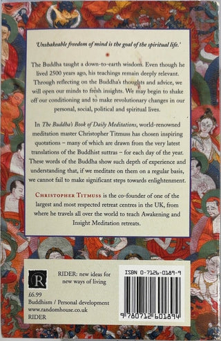 The Buddha's Book of Daily Meditations - By Christopher Titmuss — back cover