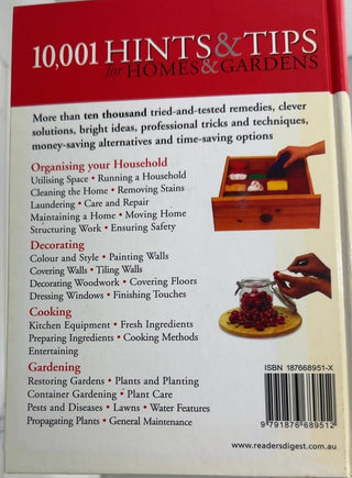 10,001 Hints & Tips for Homes & Gardens - By Reader's Digest — back cover