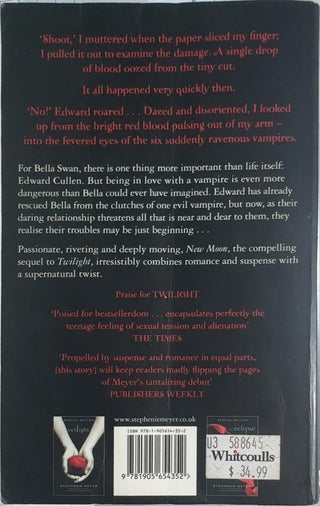 new moon - By Stephenie Meyer — back cover